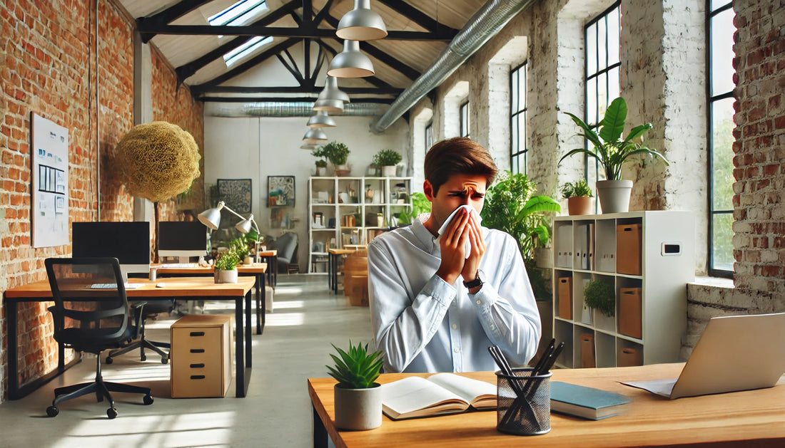 Image of a sick person due to "sick building syndrome"