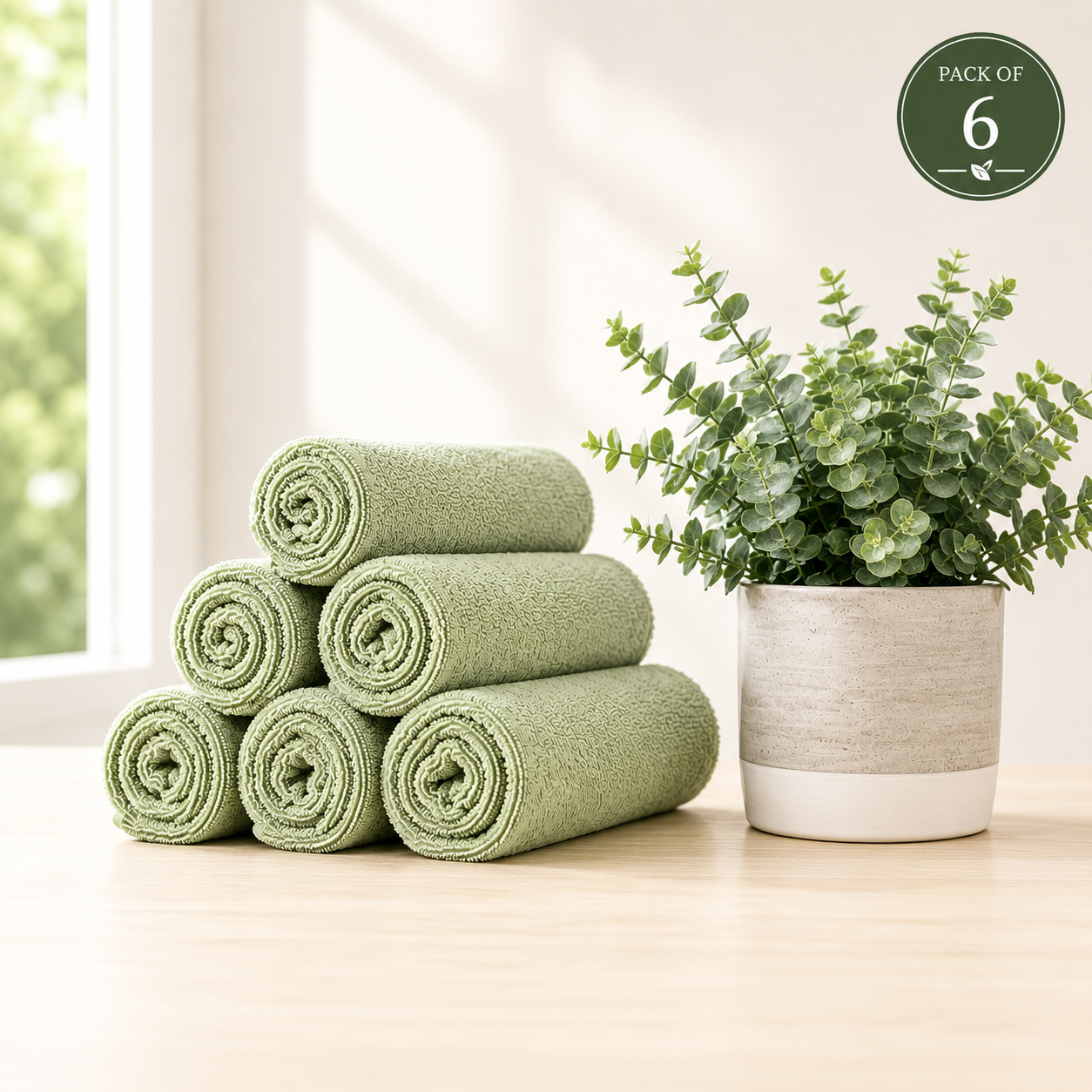 Green Microfiber Towels