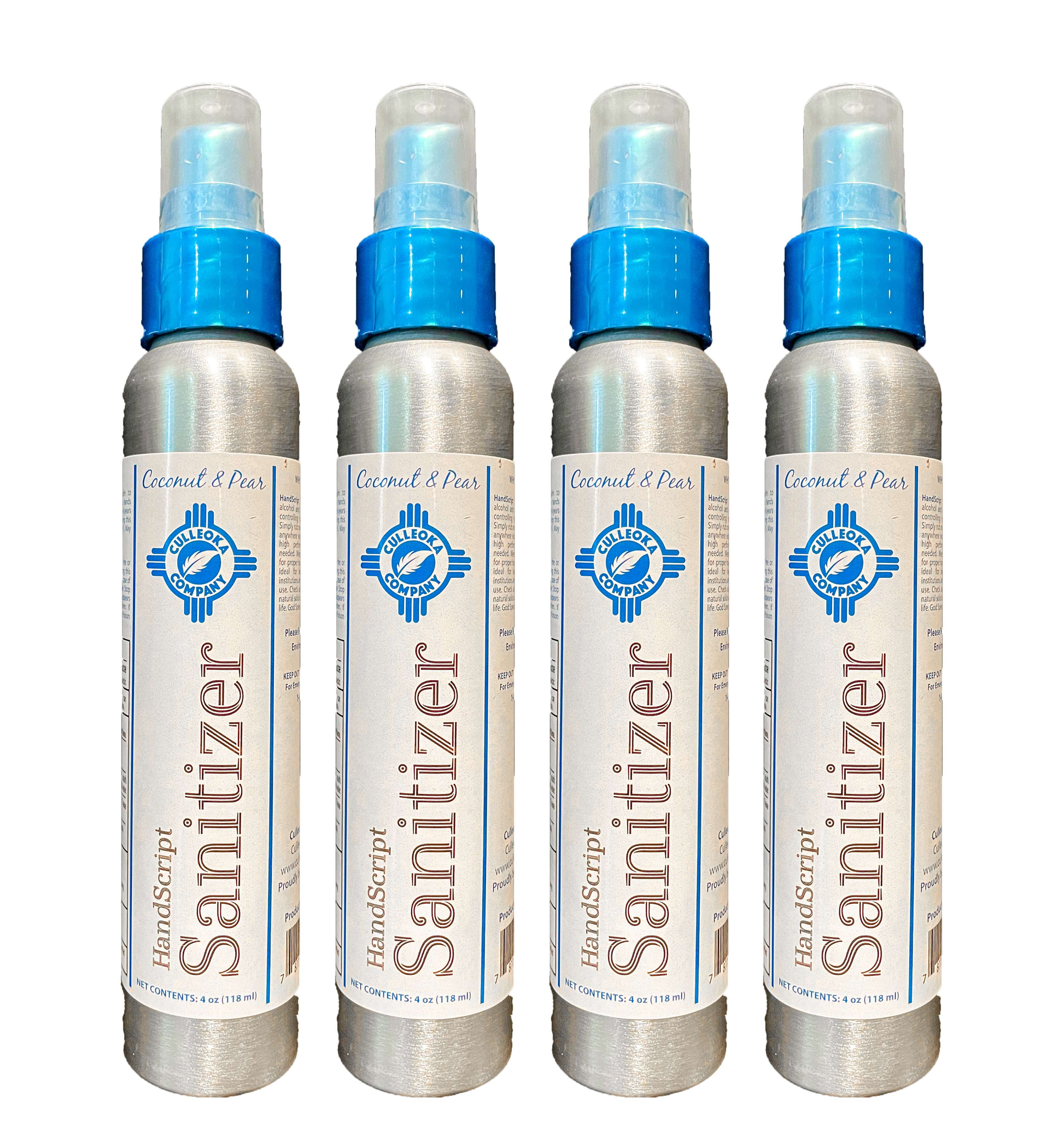 4oz personal HandScript Mist Spray Hand Sanitizer & Purifier - Coconut & Pear (Alcohol) - Culleoka Company LLC