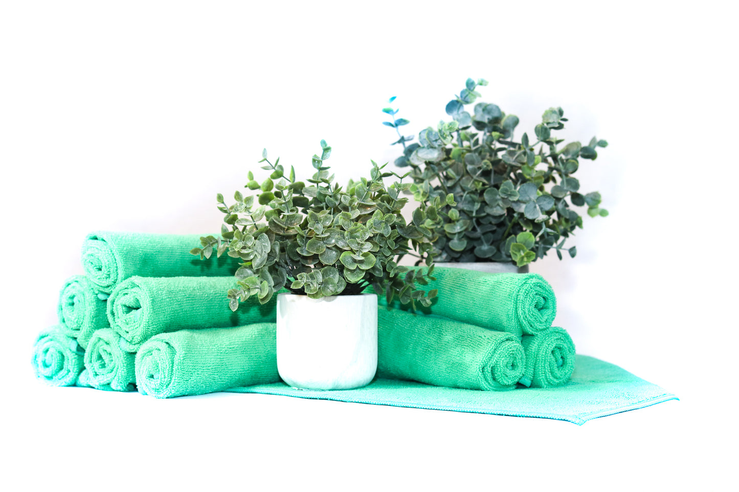 Green Microfiber Towels.