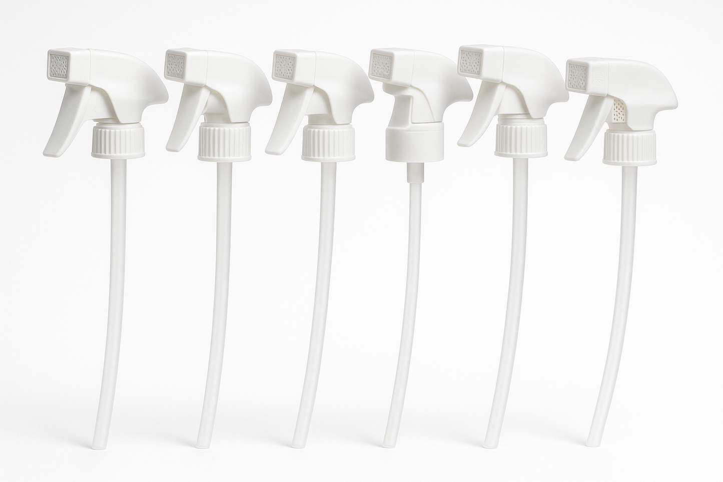 6 white foam trigger sprayers for 24 oz bottles with straws 