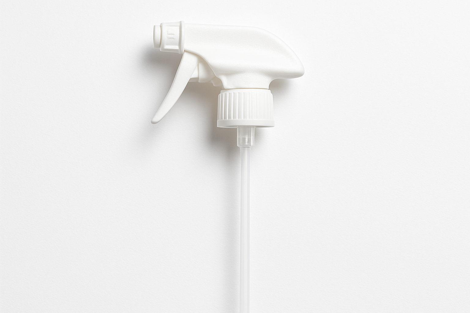 single white foam trigger sprayer for 24oz bottle. sprayer with straw only