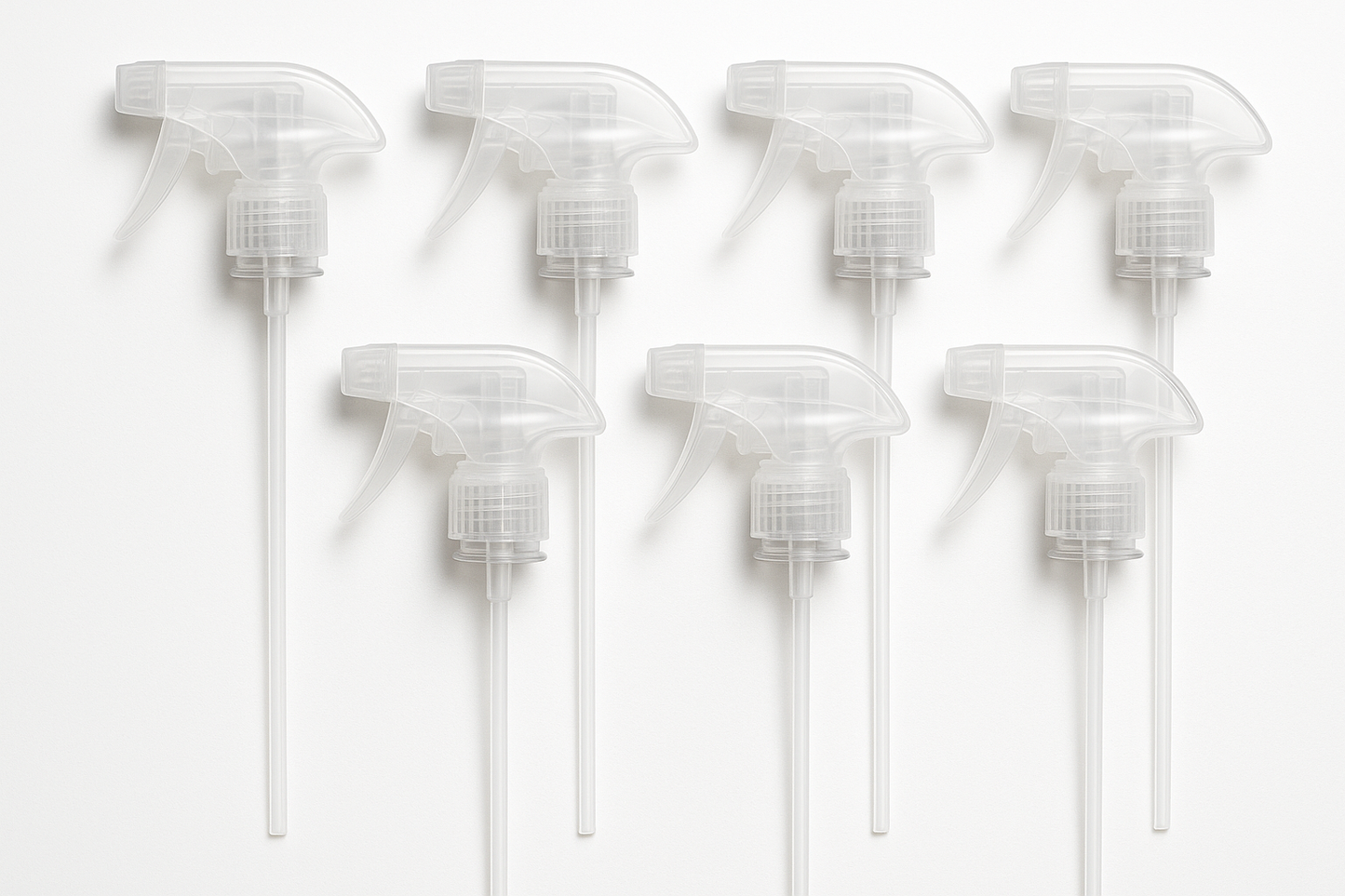 six clear trigger sprayers only with straws attached
