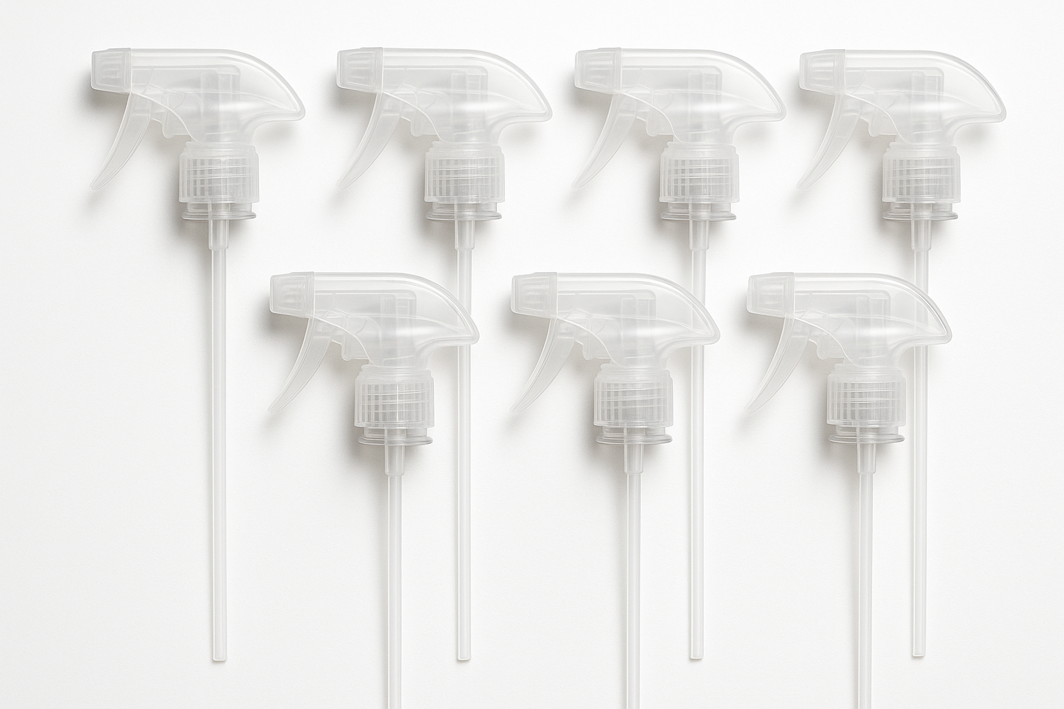 six clear trigger sprayers only with straws attached
